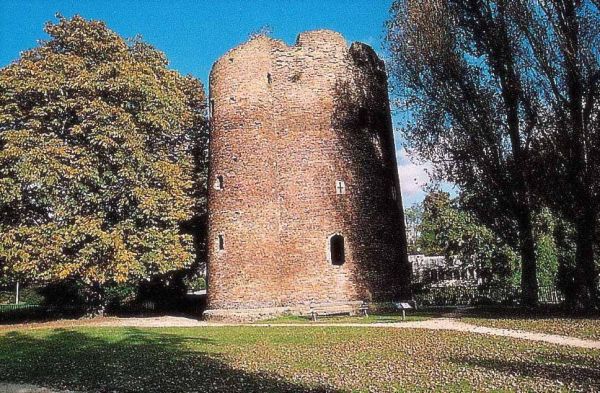 Photograph of the 'Cow' tower which stood at the north-eastern extremity of the hospital precinct, on a bend in the river Wensum. Photographer: C. Bonfield